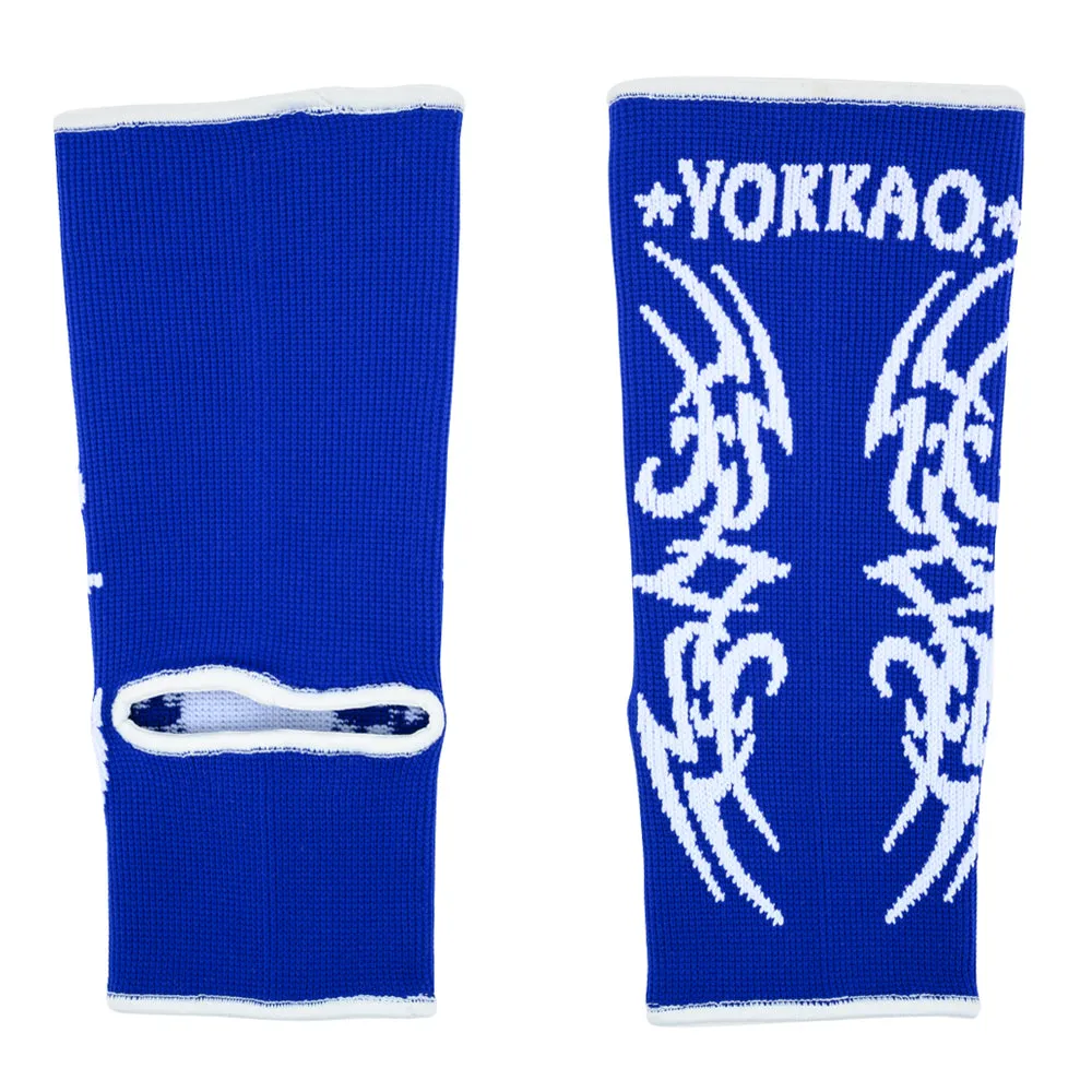 YOKKAO TRIBAL MUAY THAI ANKLE GUARDS BLUE