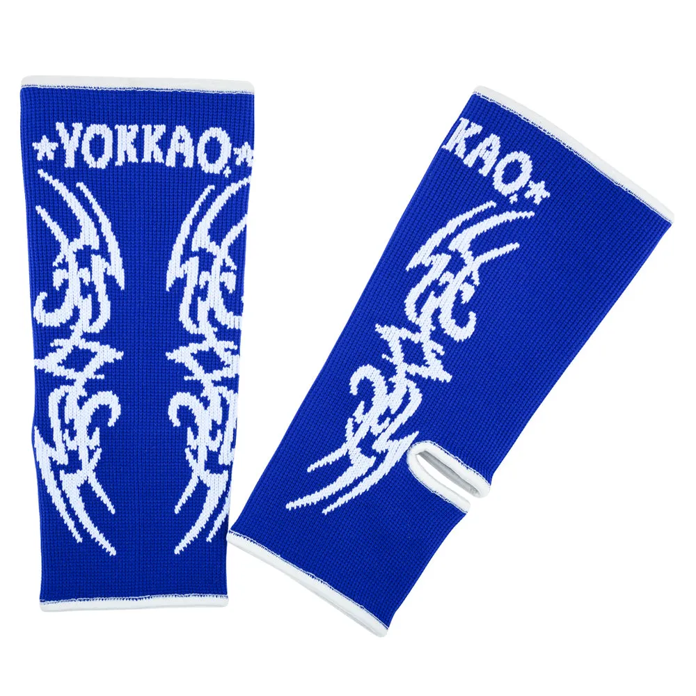YOKKAO TRIBAL MUAY THAI ANKLE GUARDS BLUE