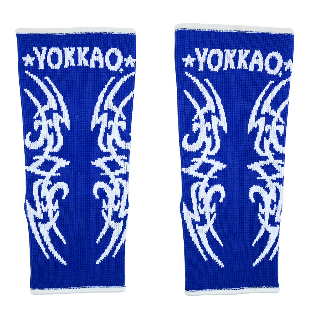 YOKKAO TRIBAL MUAY THAI ANKLE GUARDS BLUE